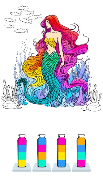 Взломанная Sort Paint: Water Sort Puzzle [MOD: безлимитные ходы и подсказки] на Андроид — скриншот 5