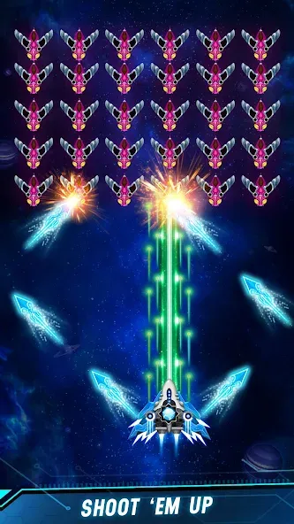 Space shooter - Galaxy attack [MOD: безлимитные деньги и оружие] последняя версия — скриншот 1