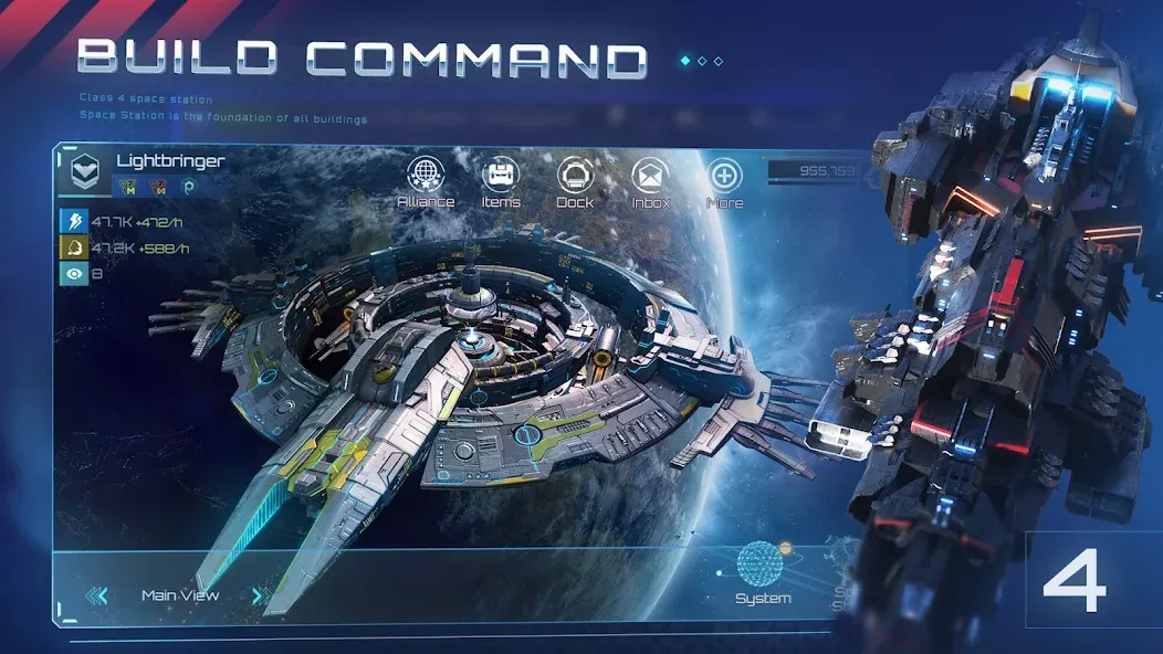 Взломанная Nova Empire: Space Commander [MOD: безлимитные ресурсы и мощный флот] на Андроид — скриншот 4