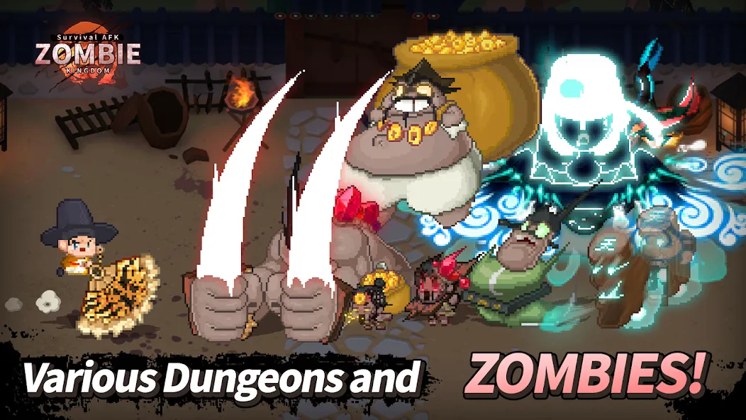 Скачать ZOMBIE Kingdom : Idle RPG [MOD: безлимитные деньги и алмазы] — скриншот 3