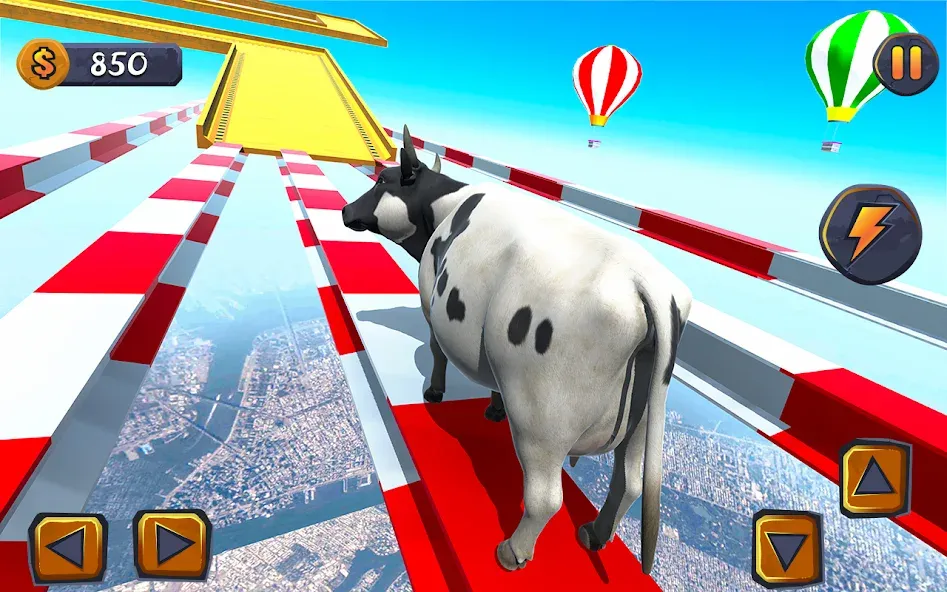Epic Cow Ramp Rush Run Game [MOD: безлимитные монеты и ускоренный бег] на Андроид — скриншот 1