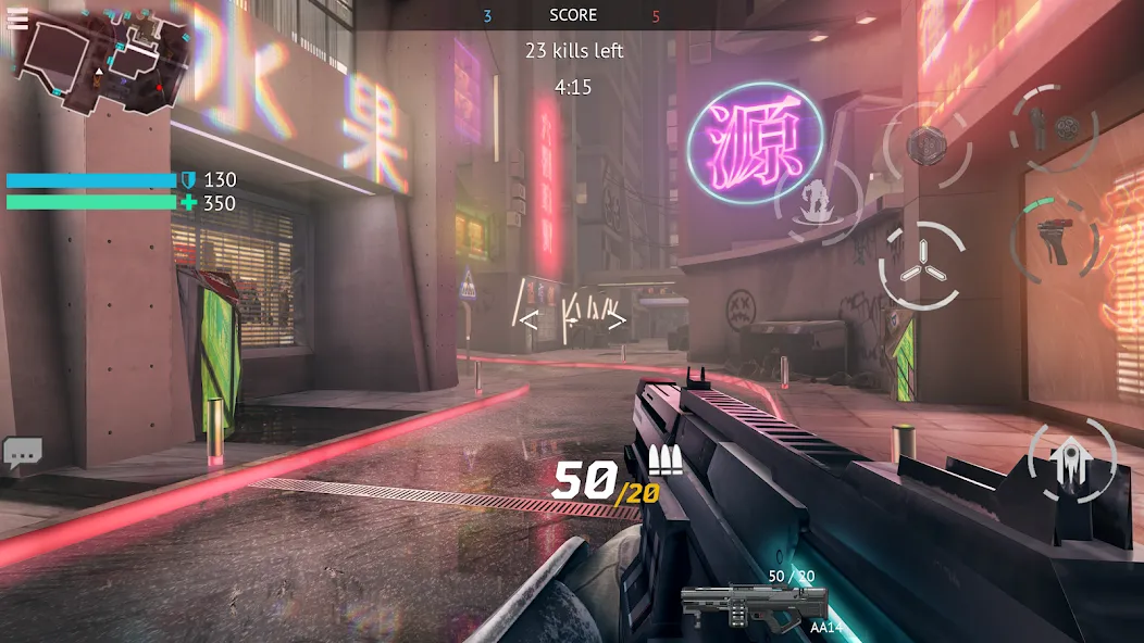 Взломанная Infinity Ops: Cyberpunk FPS [MOD: безлимитные патроны и улучшенное оружие] на Андроид — скриншот 1