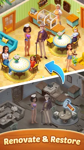 Seaside Escape®: Merge & Story [MOD: безлимитные монеты и энергия] последняя версия — скриншот 4