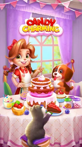 Скачать Candy Charming - Match 3 Games [MOD: безлимитные жизни и подсказки] на телефон — скриншот 1