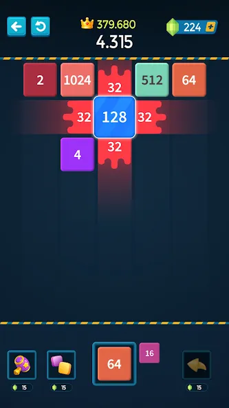 1M - Merge Number Block Puzzle [MOD: безлимитные деньги и подсказки] — Скачать бесплатно (APK) — скриншот 2