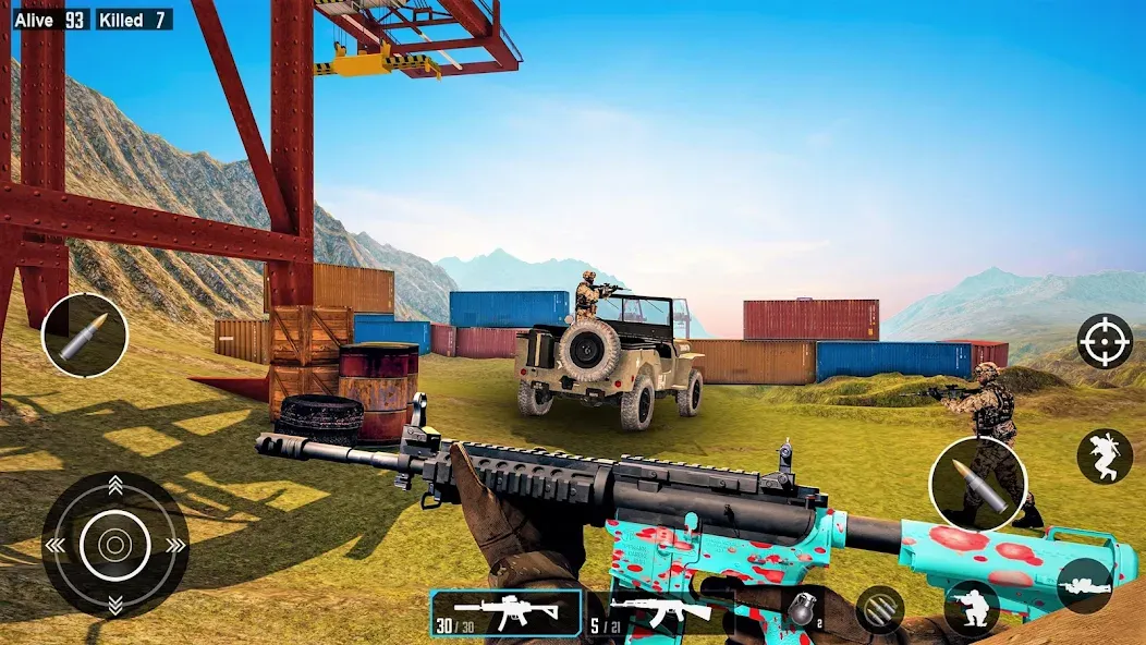 Скачать Commando Gun Shooting Games [MOD: безлимитные патроны и здоровье] — скриншот 2