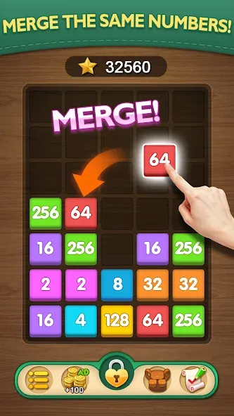 Скачать Merge Puzzle - Number Games [MOD: безлимитные монеты и подсказки] на телефон — скриншот 1