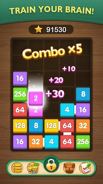 Скачать Merge Puzzle - Number Games [MOD: безлимитные монеты и подсказки] на телефон — скриншот 3