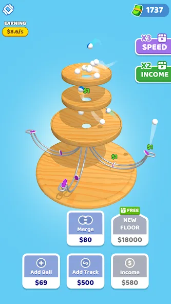 Взломанная Spinning Balls [MOD: без рекламы и бесконечные жизни] на Андроид — скриншот 3