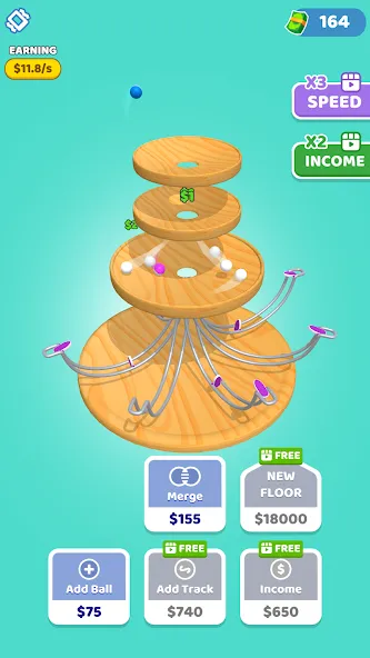 Взломанная Spinning Balls [MOD: без рекламы и бесконечные жизни] на Андроид — скриншот 4