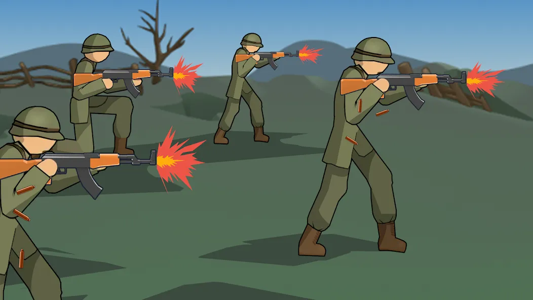 Скачать Stickman WW2 [MOD: безлимитные деньги и оружие] на телефон — скриншот 3