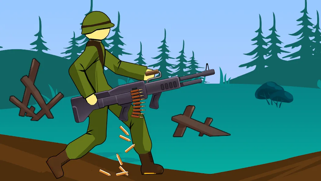 Скачать Stickman WW2 [MOD: безлимитные деньги и оружие] на телефон — скриншот 5