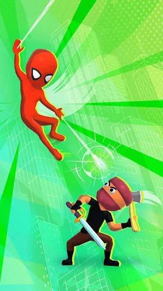 Взломанная Web Master: Stickman Superhero [MOD: безлимитные деньги и усиленный герой] на Андроид — скриншот 2