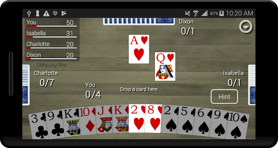 Скачать Spades Card Classic [MOD: без рекламы и бесконечные подсказки] — скриншот 4