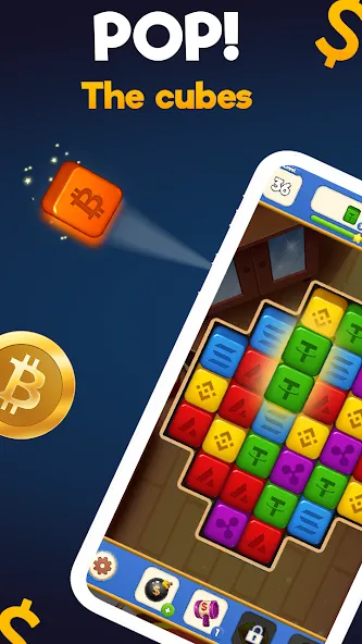 Скачать Crypto Blocks Puzzle Challenge [MOD: безлимитные монеты и подсказки] — скриншот 1