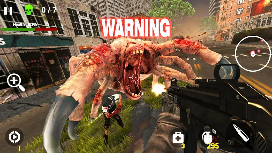 Взломанная Zombie Hunter - Shooting Game [MOD: безлимитные патроны и улучшения] на Андроид — скриншот 4
