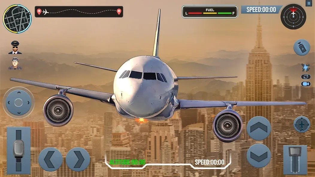 Airplane Simulator Plane Games [MOD: безлимитные деньги и топливо] на Андроид — скриншот 1