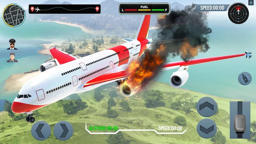 Airplane Simulator Plane Games [MOD: безлимитные деньги и топливо] на Андроид — скриншот 4