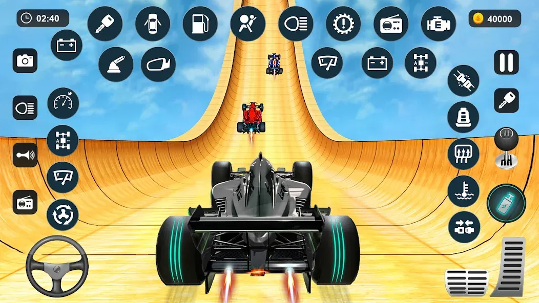 Скачать взлом Formula Car Stunt - Car Games [MOD: безлимитные деньги и все машины открыты] — скриншот 2