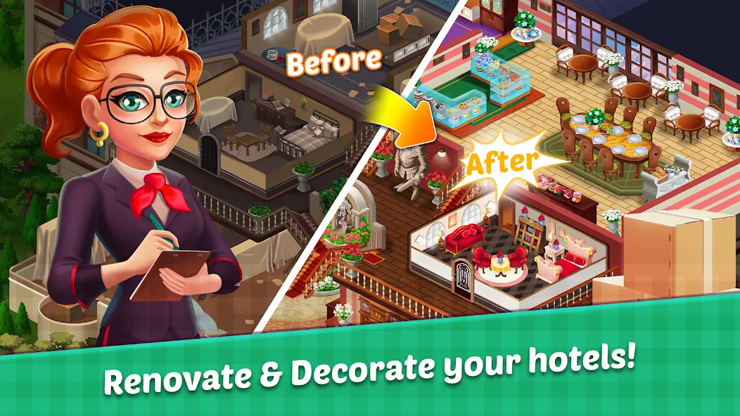 Hotel Madness Grand Hotel [MOD: безлимитные деньги и открыты все уровни] (Бесплатно / APK) — скриншот 5