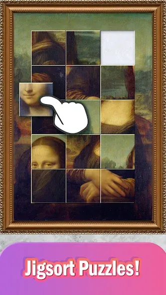 Jigsort Puzzles [MOD: безлимитные подсказки и открыты все уровни] на Андроид — скриншот 1