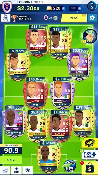 Idle Eleven - Soccer tycoon [MOD: безлимитные деньги и все команды] (Бесплатно / APK) — скриншот 1