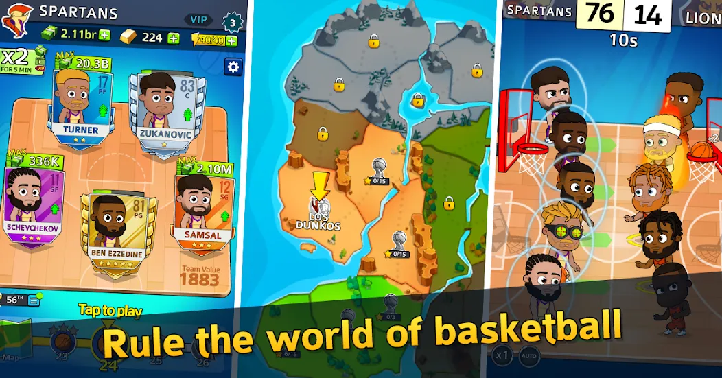 Idle Five Basketball tycoon [MOD: безлимитные деньги и открыты все уровни] последняя версия — скриншот 1