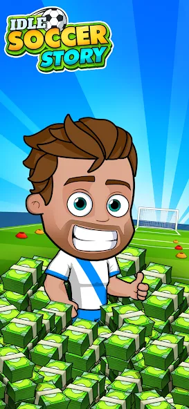 Скачать взлом Idle Soccer Story - Tycoon RPG [MOD: безлимитные деньги и энергия] — скриншот 1