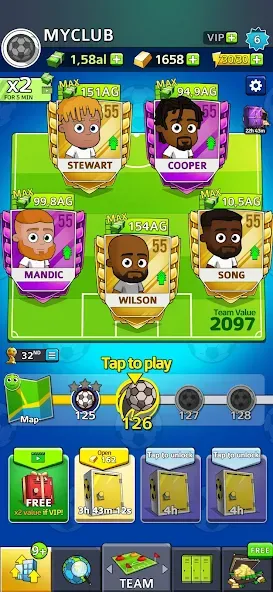 Скачать взлом Idle Soccer Story - Tycoon RPG [MOD: безлимитные деньги и энергия] — скриншот 2