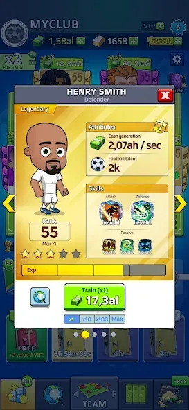 Скачать взлом Idle Soccer Story - Tycoon RPG [MOD: безлимитные деньги и энергия] — скриншот 4