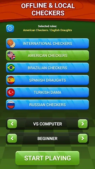 Checkers - Online & Offline [MOD: игра без рекламы и онлайн] — Скачать бесплатно (APK) — скриншот 4