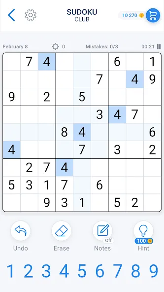 Sudoku Game - Daily Puzzles [MOD: без рекламы и подсказки доступны] — Скачать бесплатно (APK) — скриншот 1