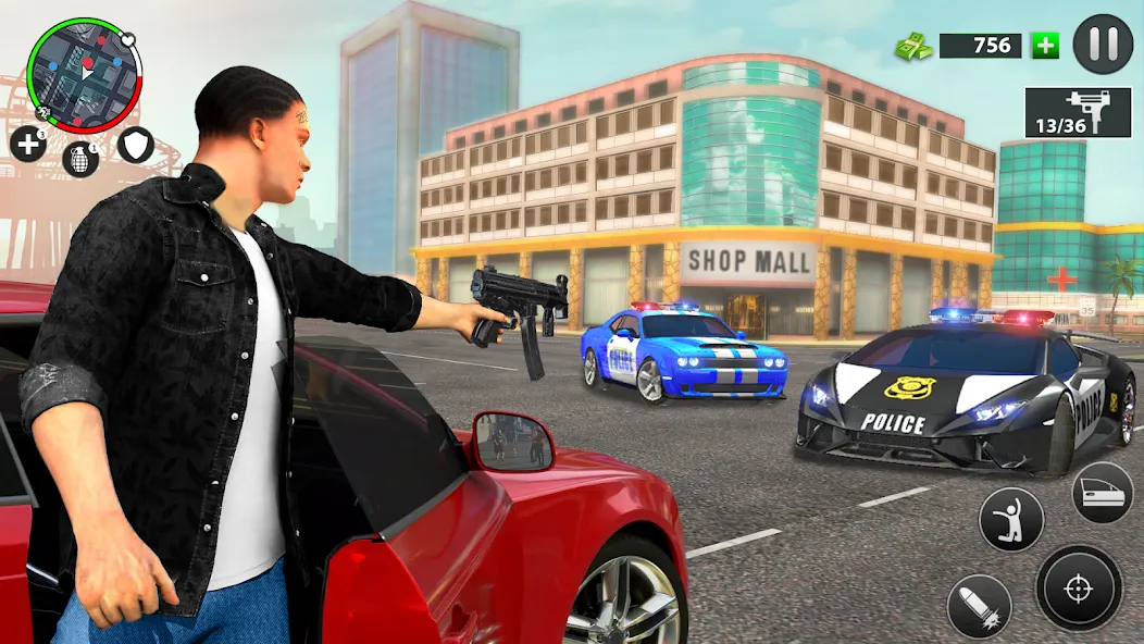 Real Grand Gangster Crime City [MOD: безлимитные деньги и оружие] (Бесплатно / APK) — скриншот 5