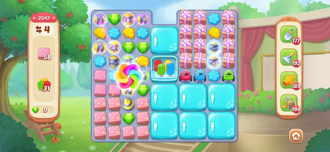 Скачать Garden Affairs: Design & Match [MOD: безлимитные монеты и открыты уровни] — скриншот 4