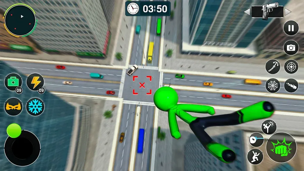 Flying Stickman Rope Hero Game [MOD: безлимитные деньги и полёт] последняя версия — скриншот 2