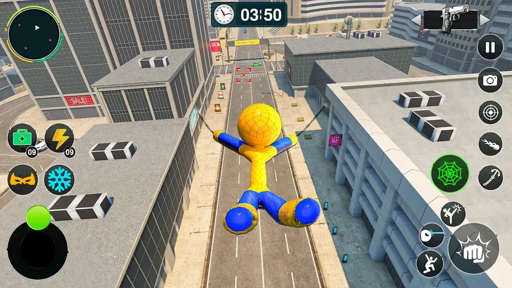 Flying Stickman Rope Hero Game [MOD: безлимитные деньги и полёт] последняя версия — скриншот 4