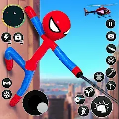 Flying Stickman Rope Hero Game [MOD: безлимитные деньги и полёт] последняя версия