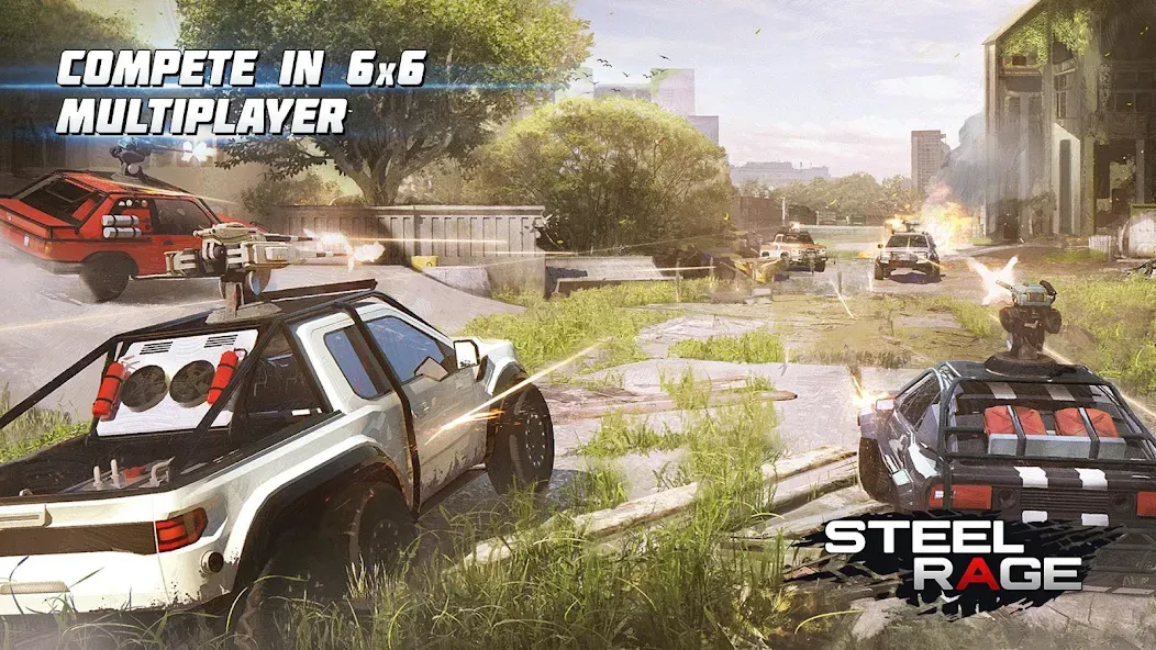 Скачать взлом Steel Rage: Mech Cars PvP War [MOD: безлимитные деньги и все машины] — скриншот 1