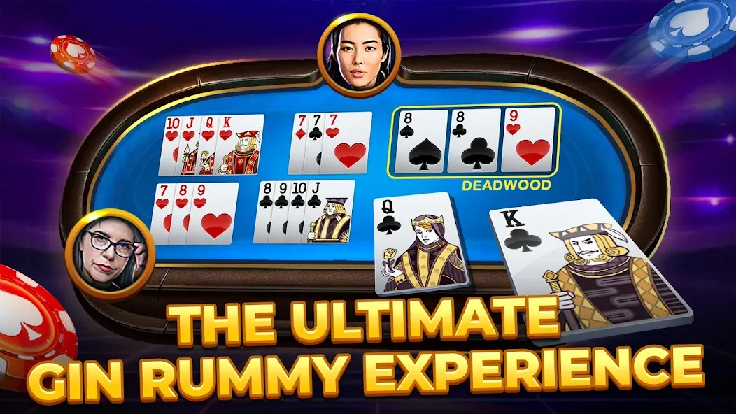 Gin Rummy - Card Game [MOD: безлимитные монеты и подсказки] на Андроид — скриншот 2