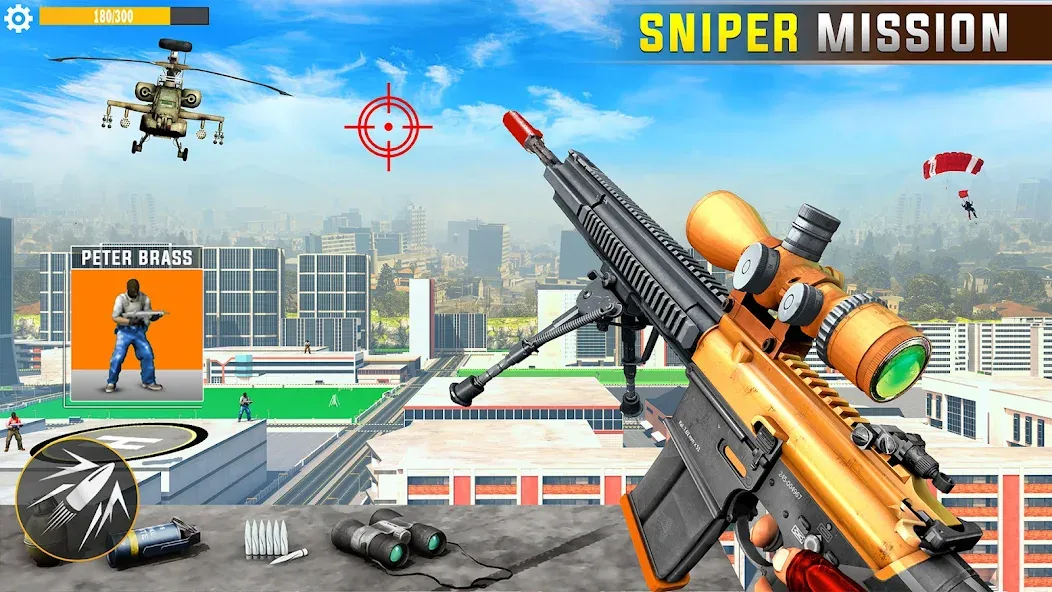 Взломанная Banduk Game - Sniper Gun Games [MOD: безлимитные патроны и улучшенное оружие] на Андроид — скриншот 2