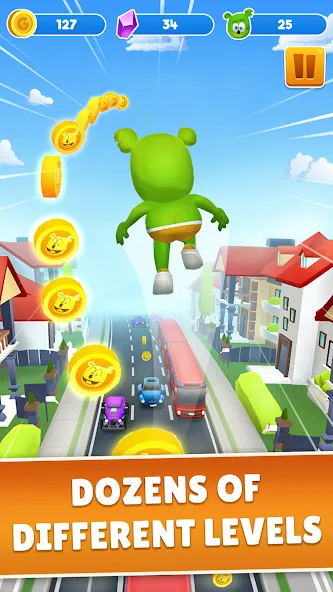 Скачать Gummy Bear Run: Running Games [MOD: безлимитные монеты и все скины] — скриншот 1