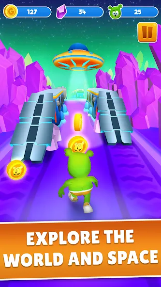 Скачать Gummy Bear Run: Running Games [MOD: безлимитные монеты и все скины] — скриншот 3