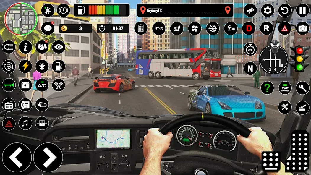 Bus Simulator : 3D Bus Games [MOD: безлимитные деньги и все автобусы открыты] на Андроид — скриншот 2