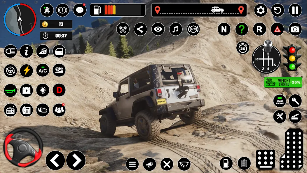 Offroad Jeep Driving & Parking [MOD: безлимитные деньги и топливный запас] (Бесплатно / APK) — скриншот 4