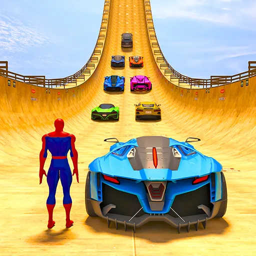 Скачать Superhero Car: Mega Ramp Games [MOD: безлимитные деньги и все машины открыты] на телефон — скриншот 2