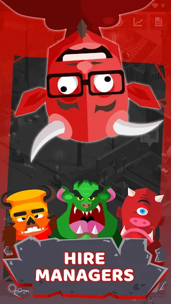 Взломанная Hell: Idle Evil Tycoon Sim [MOD: безлимитные деньги и все улучшения] на Андроид — скриншот 1