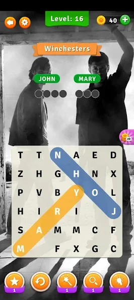 Скачать Supernatural Word Search [MOD: безлимитные подсказки и открыты все уровни] на телефон — скриншот 4
