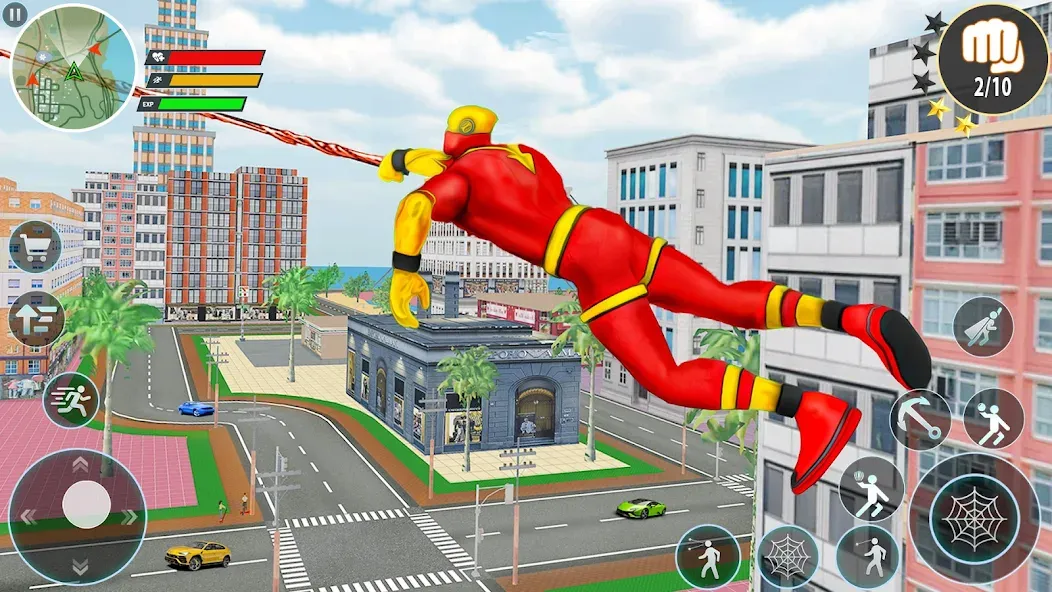 Скачать Rope Hero Spider Fighting Game [MOD: безлимитные деньги и мощное оружие] на телефон — скриншот 3