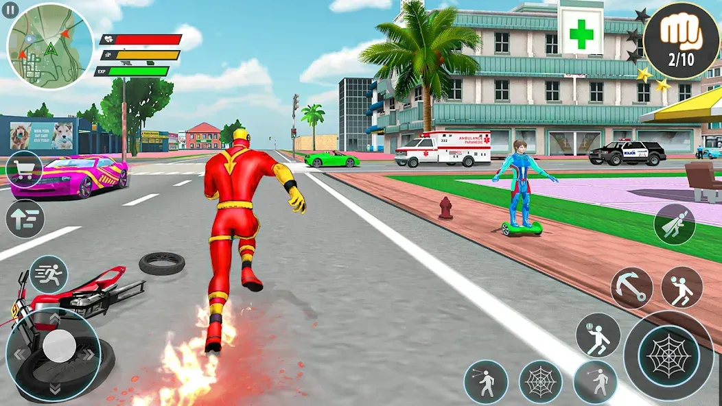 Скачать Rope Hero Spider Fighting Game [MOD: безлимитные деньги и мощное оружие] на телефон — скриншот 4