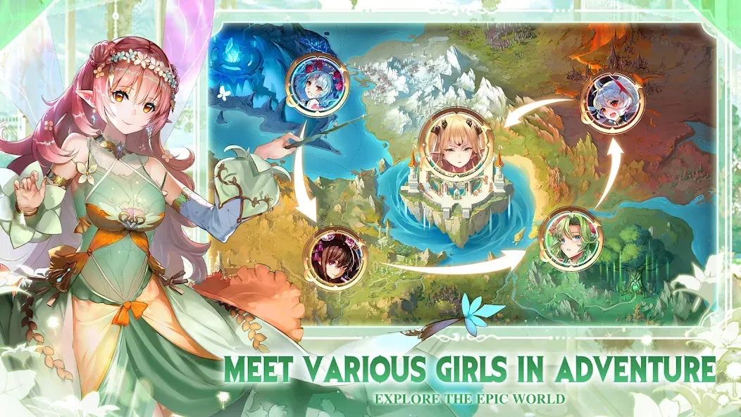 Girls' Connect: Idle RPG [MOD: безлимитные ресурсы и алмазы] — Скачать бесплатно (APK) — скриншот 5